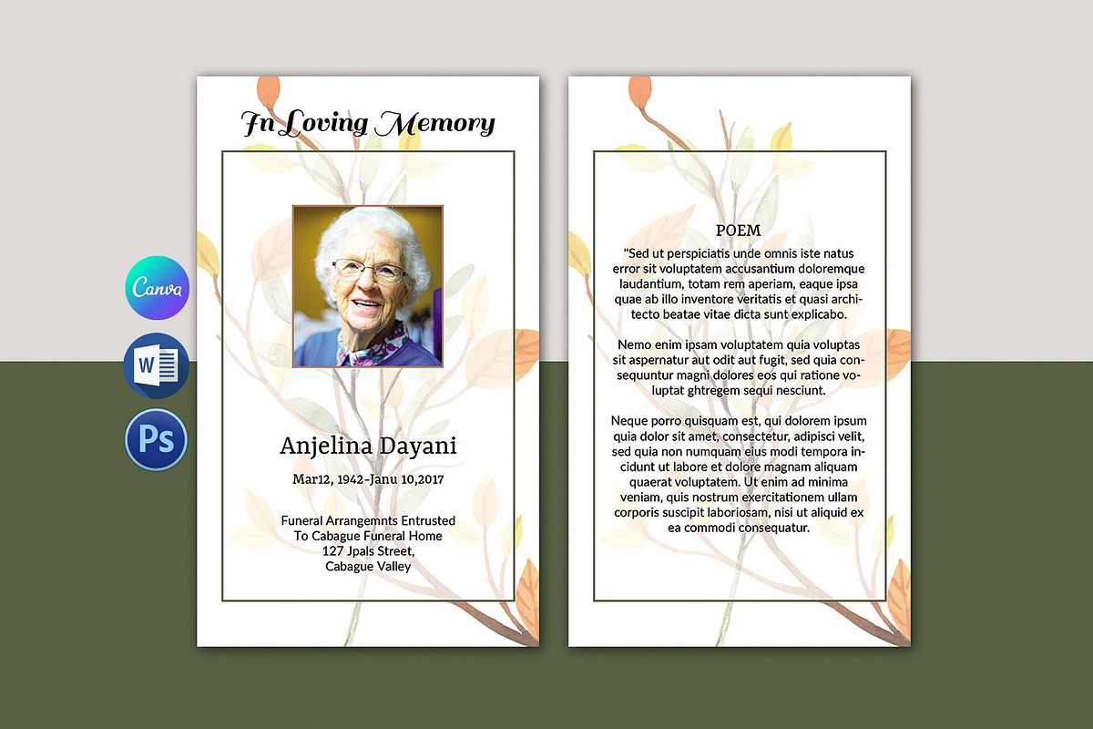 Funeral Prayer Card, a Card Template by Template Shop (Photo 1 of 4)