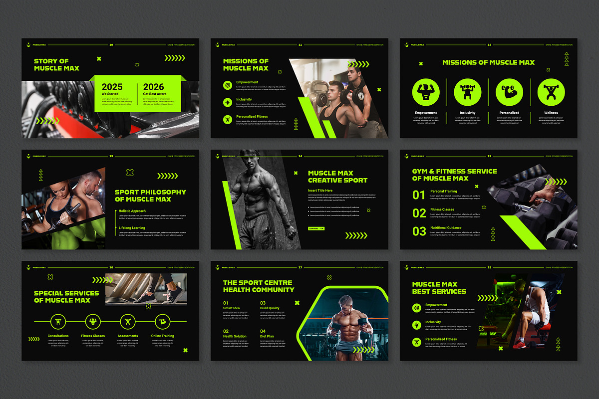 Gym & Fitness Presentation Template, a Presentation Template by Mighty-Slide (Photo 3 of 7)
