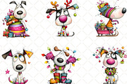 Christmas Dog Clipart, an Illustration by Black Bird Studio (Thumbnail 6 of 6)