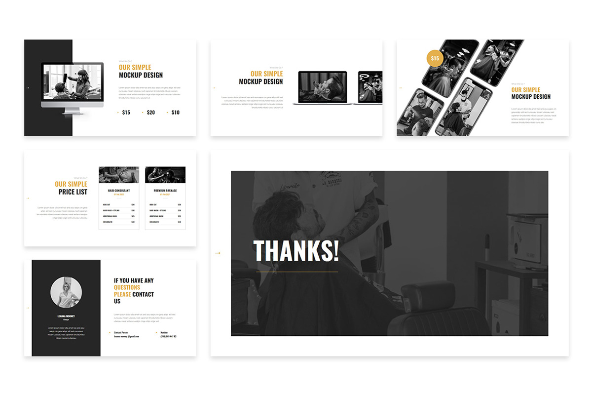 Barshop - Barbershop Google Slides, a Presentation Template by Design Persona (Photo 5 of 5)