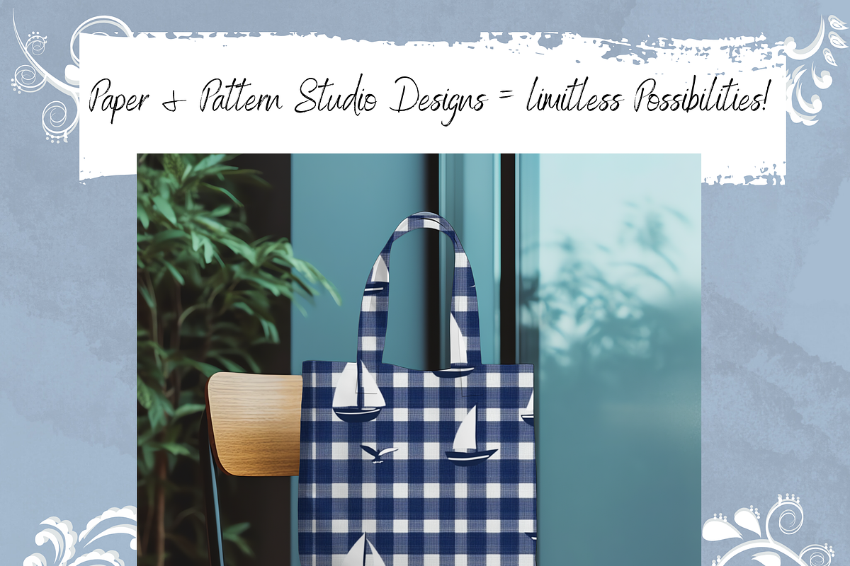 Blue Sailboat Fisherman Pattern, a Pattern Graphic by Paper & Pattern Studio (Photo 5 of 9)