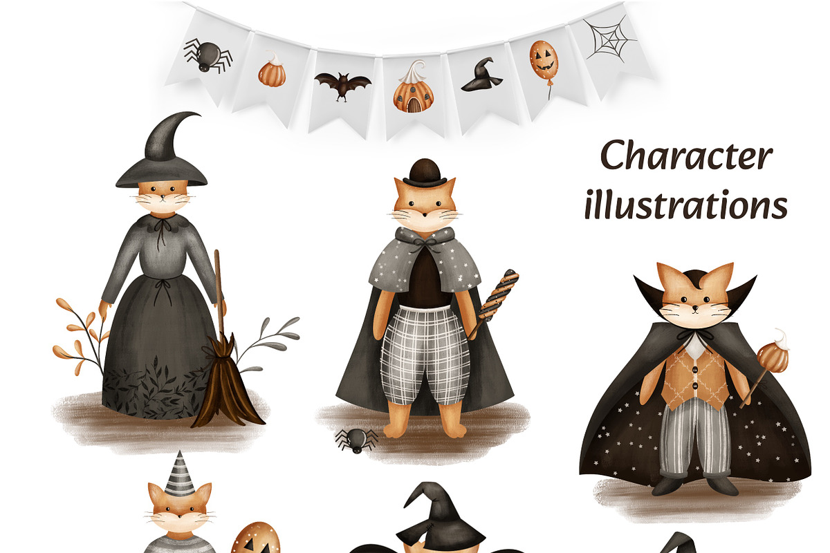 Fox Halloween Party. Kids collection, an Animal Illustration by Linerisyart (Photo 5 of 16)