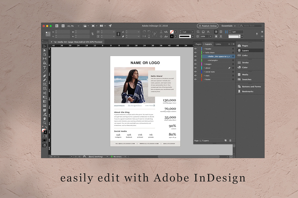 Media Kit Template, Canva / Adobe, a Resume Template by Edit & Go Templates (Photo 3 of 4)