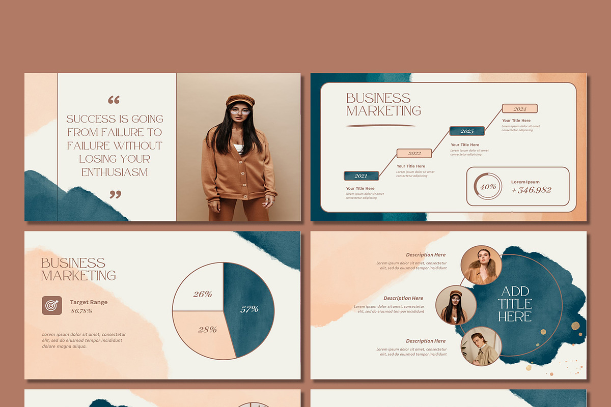 Watercolor Powerpoint Template, a Presentation Template by SKY CREATION (Photo 4 of 6)