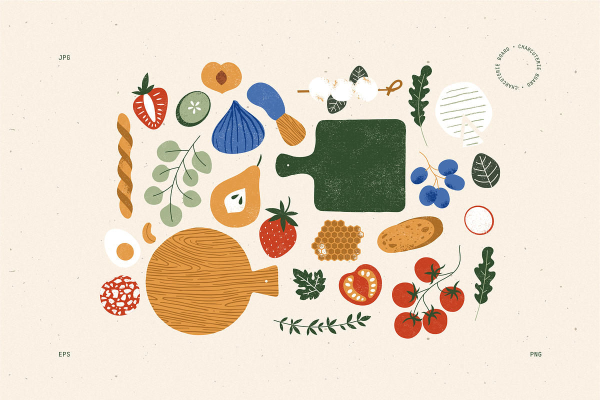 Charcuterie illustrations, a Food Illustration by adehoidar (Photo 5 of 11)