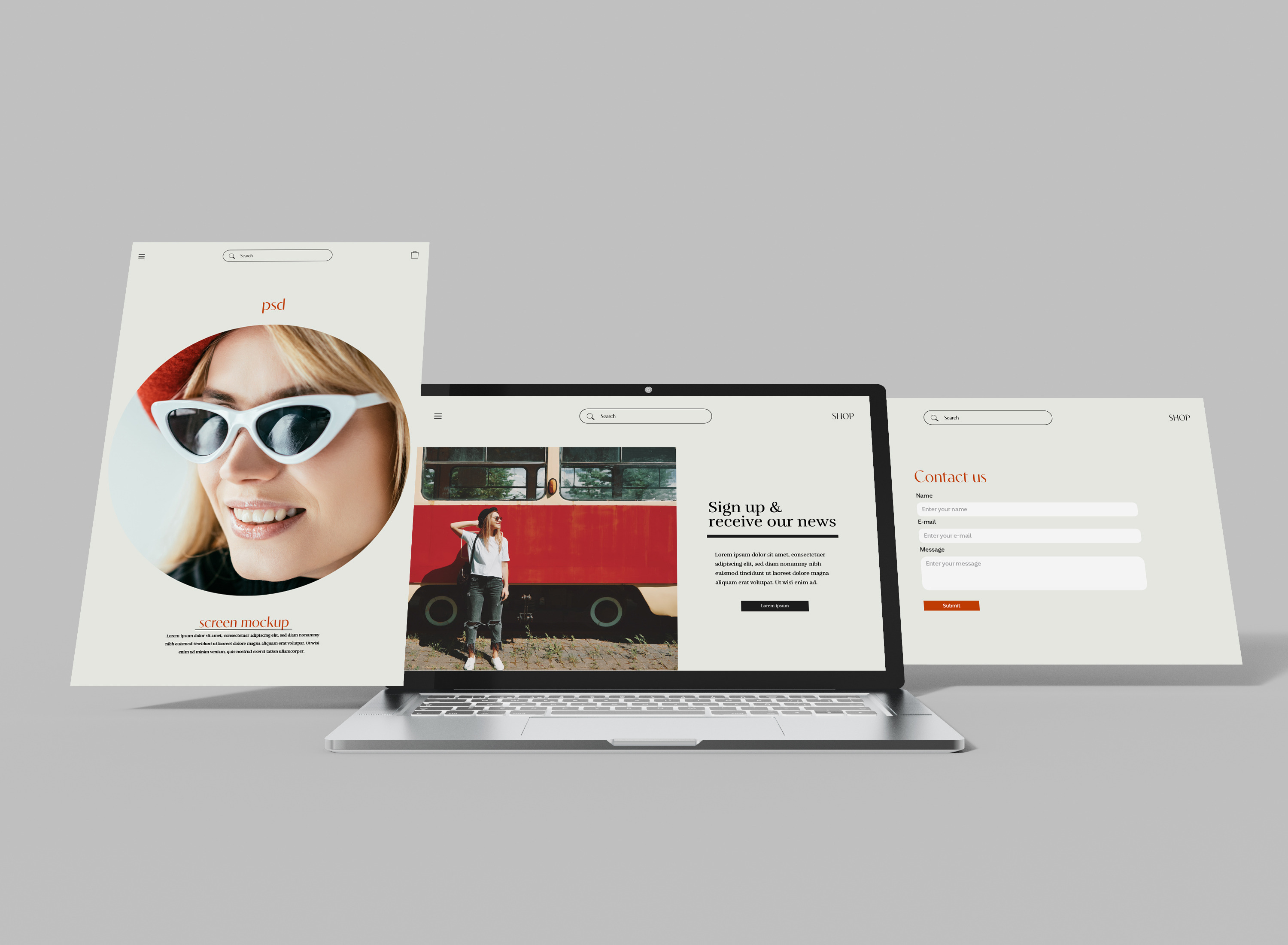 Laptop with Floating UI Screen, an UI Kit Template by Mego-studio