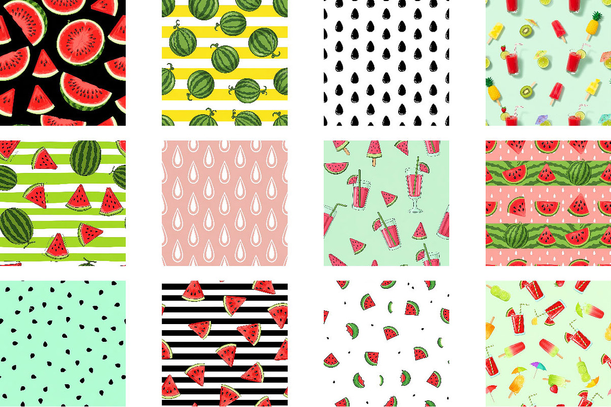 Watermelon digital paper, a Pattern Graphic by Wow Magic