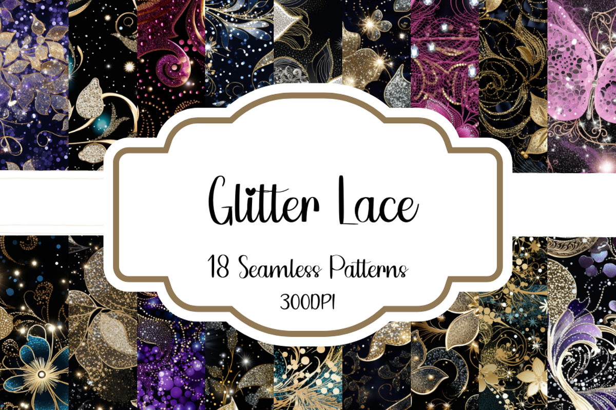 Glitter Lace Seamless Patterns, a Pattern Graphic by PrintablesByFranklyn (Photo 1 of 4)