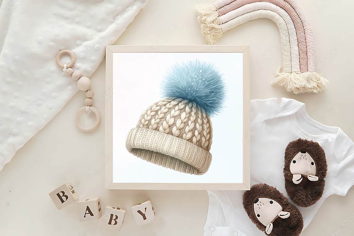 Dusty Blue Beige Baby Nursery, an Illustration by CraftArtStudio (Photo 6 of 6)
