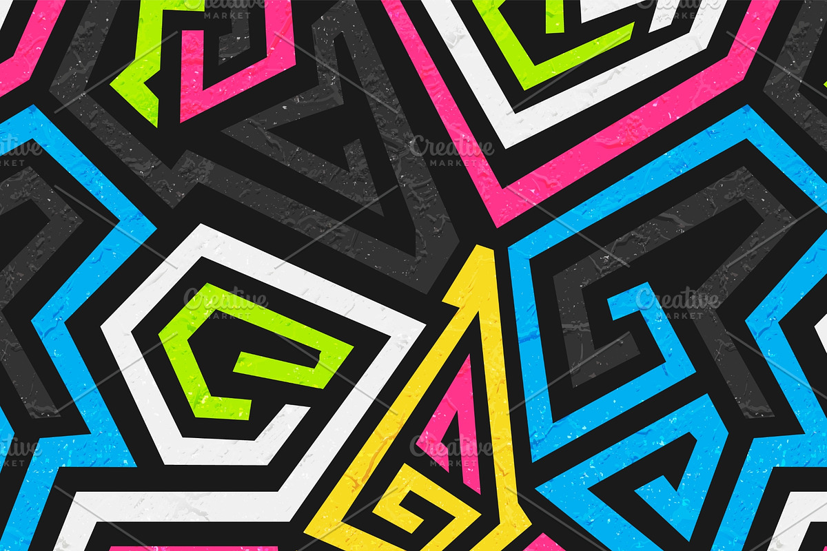 Graffiti geometric pattern pack, a Pattern Graphic by Gudiny (Photo 8 of 13)