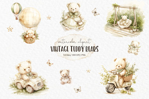 Vintage Teddy Bears PNG