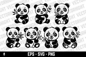 Adorable baby panda, an Animal Illustration by Vectorhight