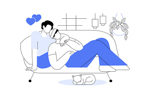 Gay couple isolated cartoon vector, a Person Illustration by Visual Generation