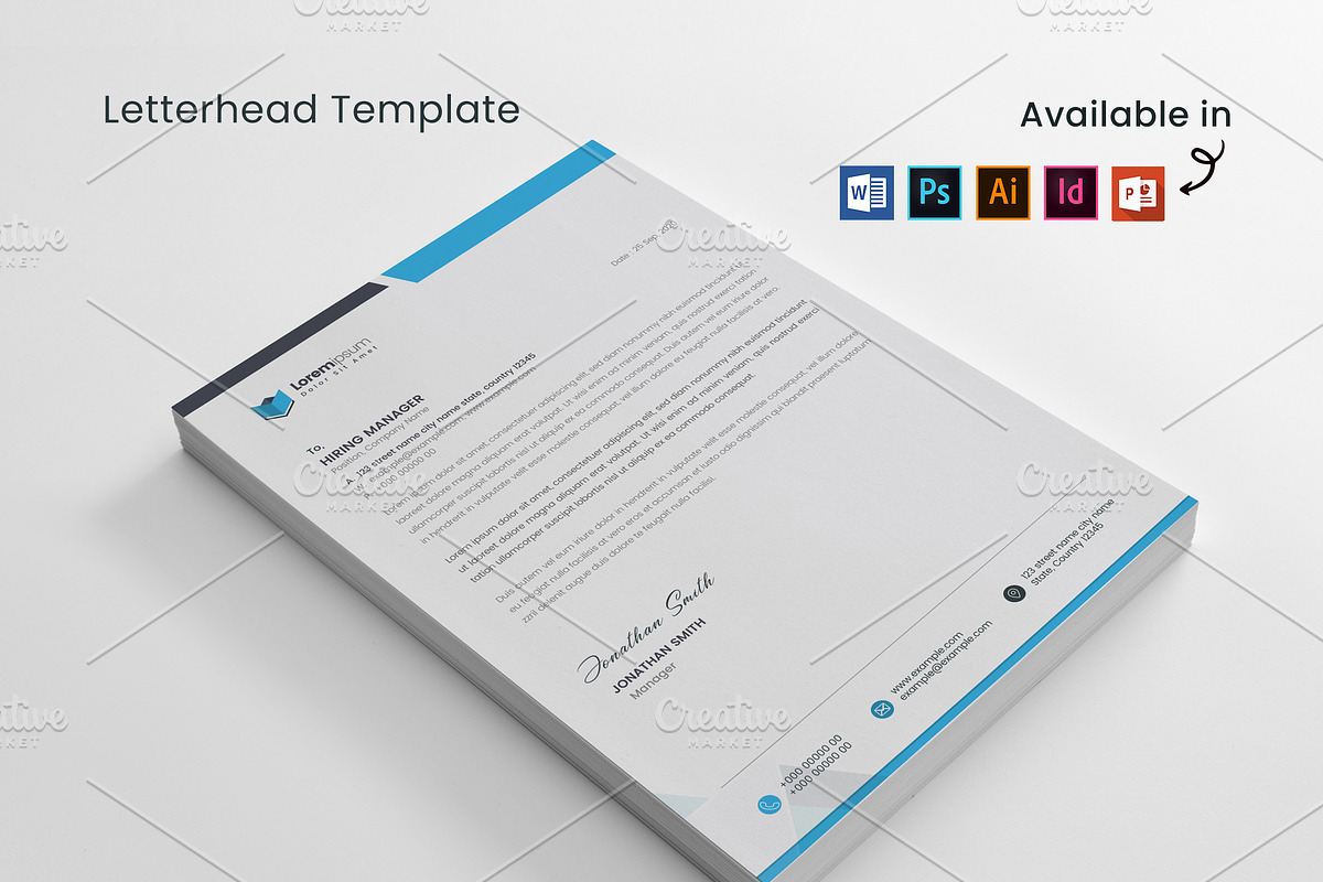Clean Letterhead, a Stationery Template by Cristal Pioneer (Photo 1 of 5)