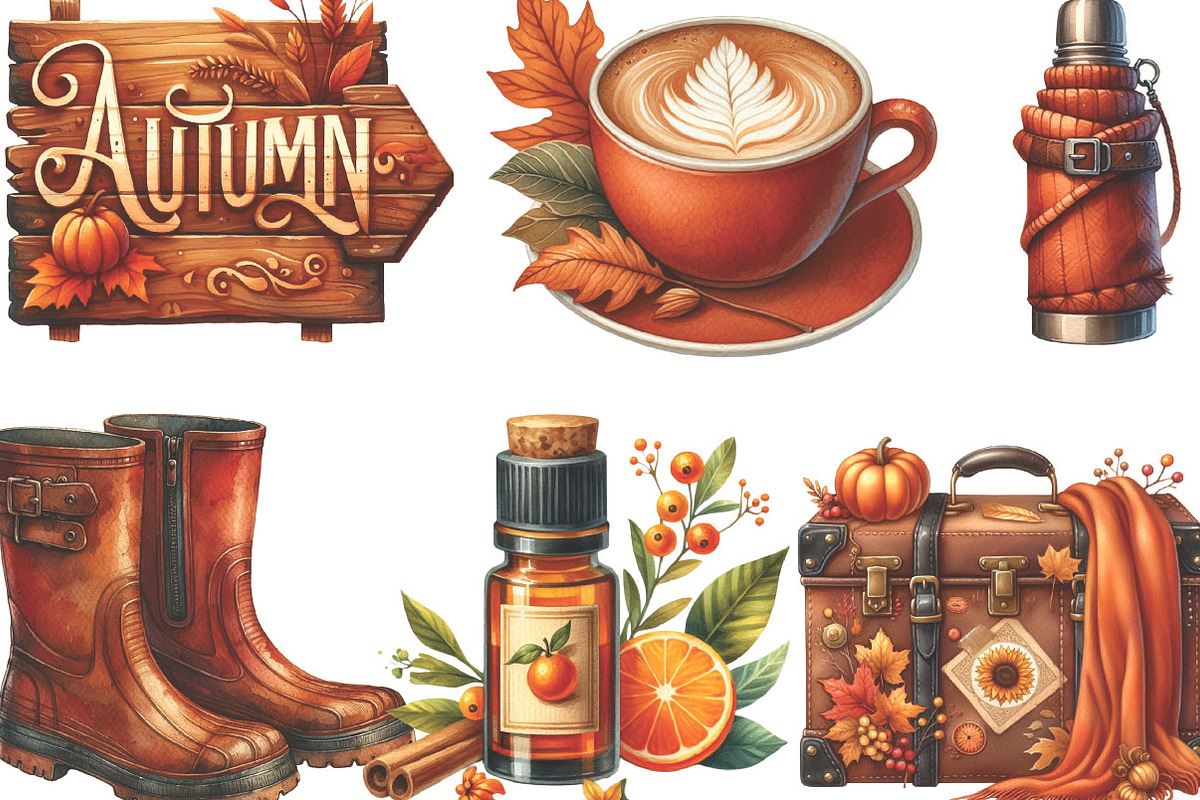 Burnt Orange Autumn Sublimation, an Illustration by Designking (Photo 3 of 4)