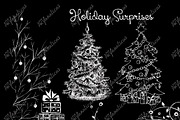 PHOTO HOLIDAY TREE CHALK CLIPART, an Illustration by Artfanaticus (Thumbnail 4 of 4)