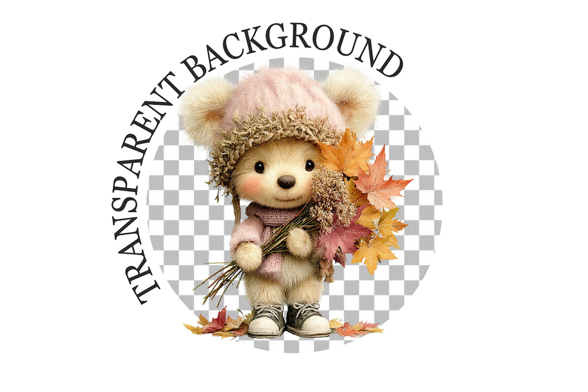 Whimsical Fall Autumn Teddy Bear Png, a Seasonal Illustration by Rose Art (Photo 6 of 6)