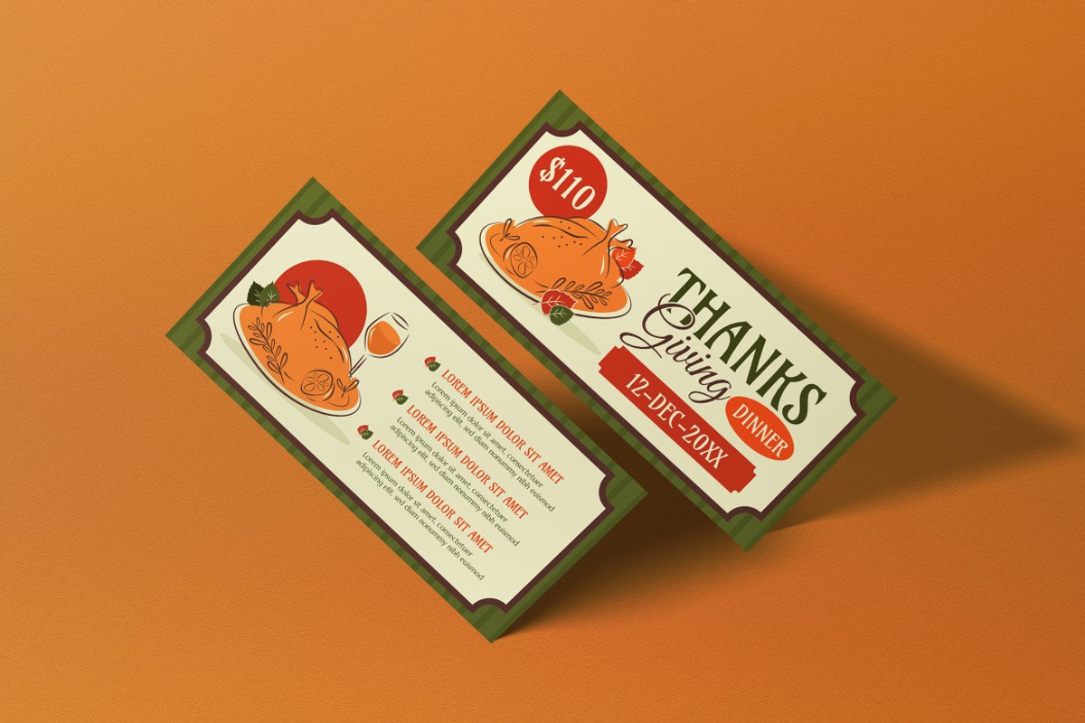 Thanksgiving Dinner Voucher, a Card Template by graphicook (Photo 3 of 3)
