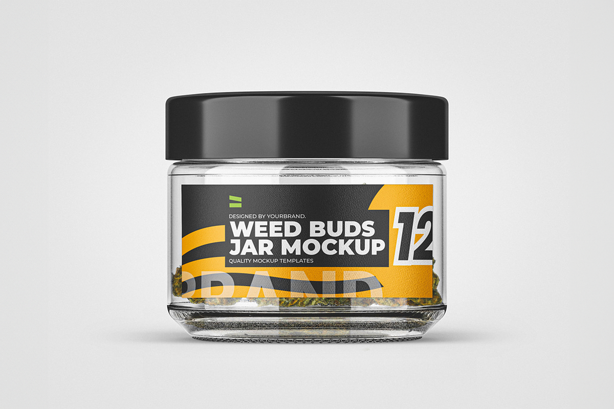 Weed Buds Jar Mockup, a Product Mockup by Se٧enStudio