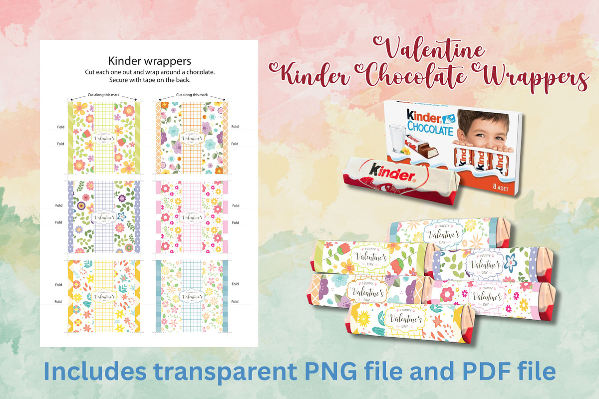 Valentine Kinder Chocolate Wrappers, a Graphic by Adalin Shop (Photo 2 of 4)