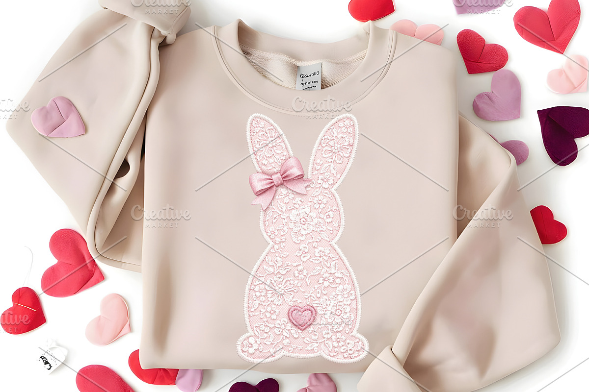 White Lace Bunny Coquette Bow Png, an Illustration by Canvas Craft (Photo 7 of 7)