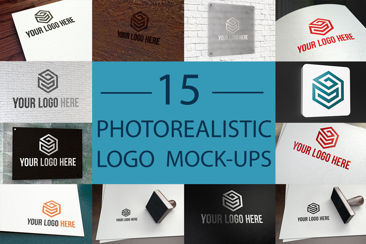 15 Photorealistic Logo Mock-Ups Set, a Product Mockup by Weeknd (Photo 1 of 5)
