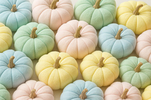 Pastel fabric pumpkins for Halloween, a Photo by Dvoevnore photos