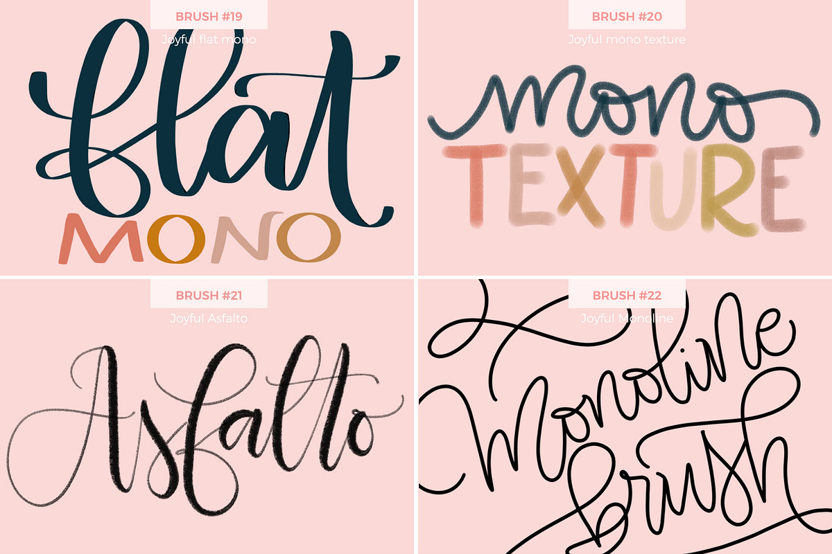 Joyful Procreate Brush Calligraphy, a Brush Add-On by HowJoyful  (Photo 3 of 44)
