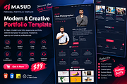Masud - Minimal Portfolio HTML, a Bootstrap Template by Themeplaza (Thumbnail 1 of 6)