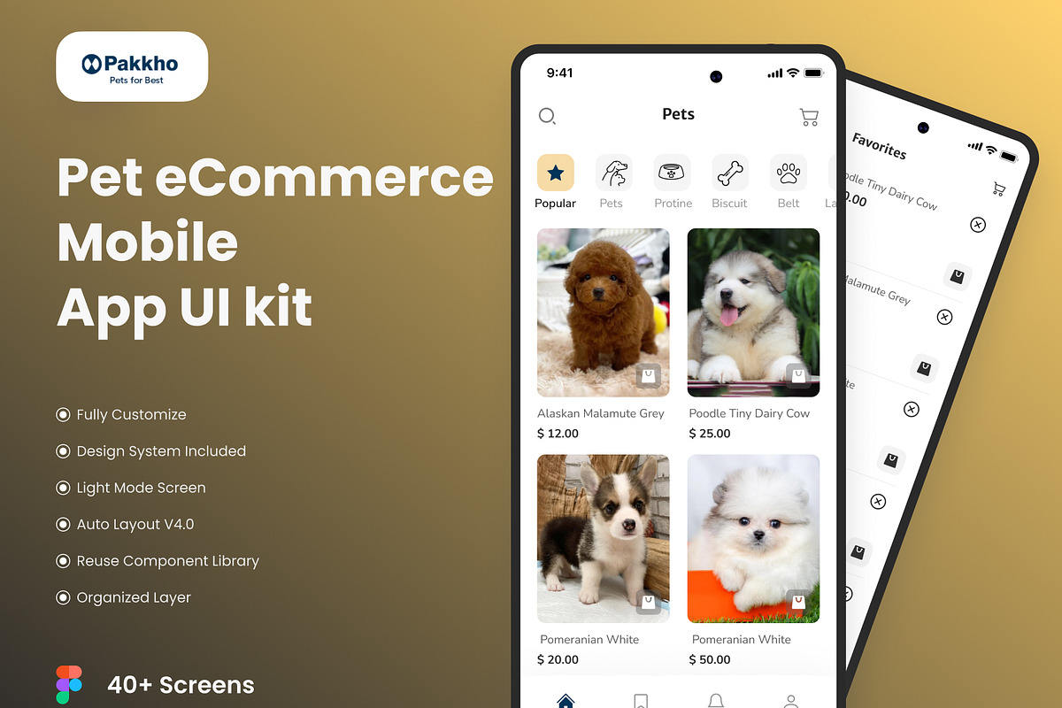 Pakkho Pet - Dog Ecommerce App UI Ki, an UI Kit Template by piyush608 (Photo 4 of 7)