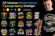 72 T-Shirt Poster Design Vector SVG, a Stationery Template by Miyaji75 (Thumbnail 1 of 8)