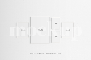 Gallery Wall Frame Mockup Set Of 5