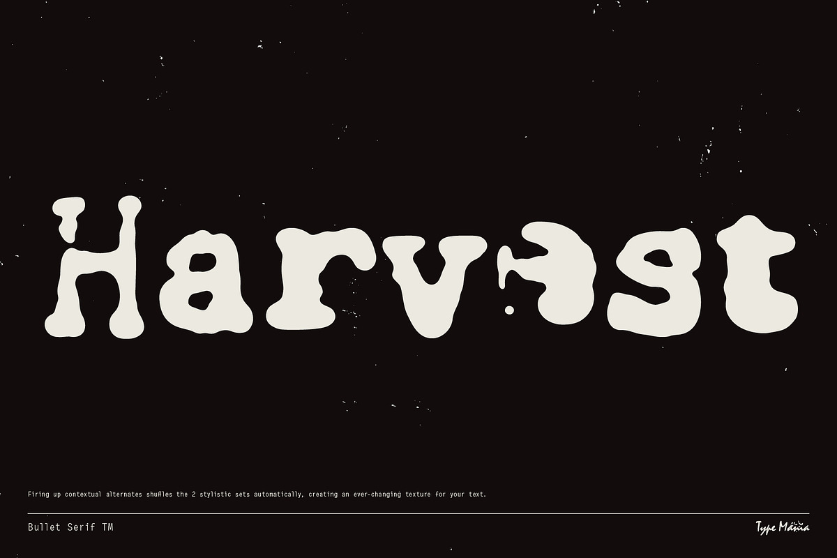 Bullet Serif TM – Grunged Typewriter, a Sans Serif Font by Type Mania (Photo 5 of 10)