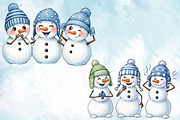 Christmas Snowman PNG Bundle, an Illustration by Designworld (Thumbnail 10 of 10)
