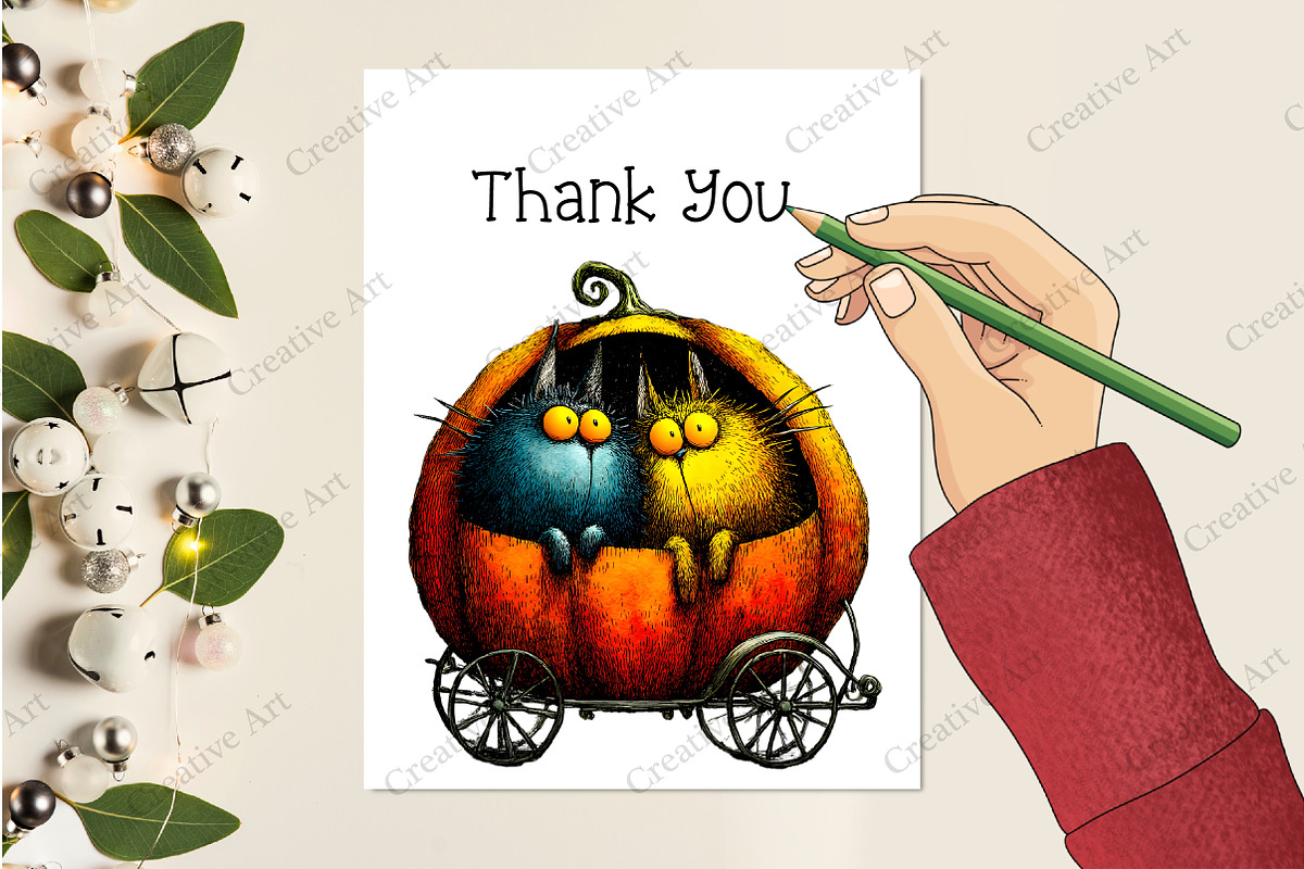 Quirky Cats Friendship Clipart, an Illustration by Creative Art (Photo 7 of 10)