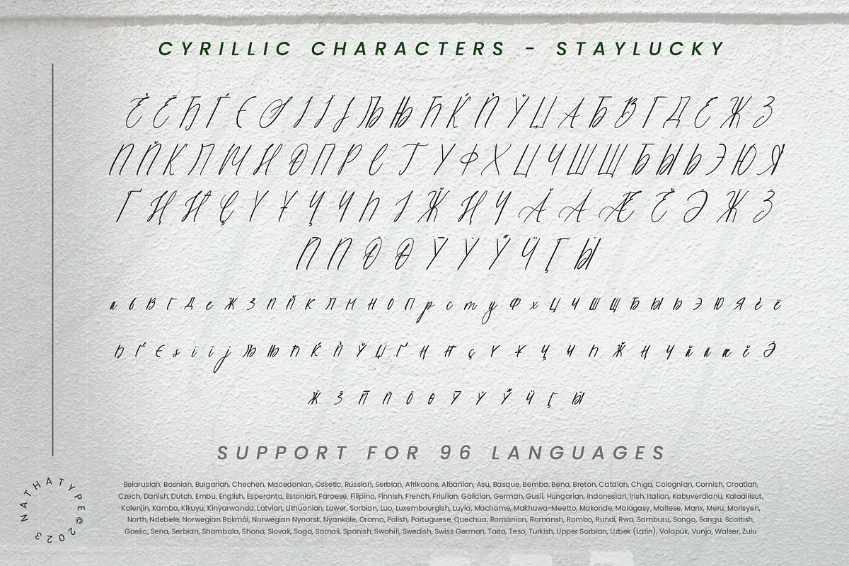 Staylucky, a Script Font by Nathatype (Photo 7 of 8)