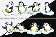 Sliding Penguin Clipart, a Graphic by Artnoy (Thumbnail 2 of 5)