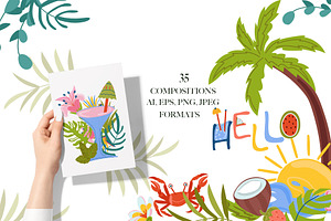 Summer Time, Tropical Clipart