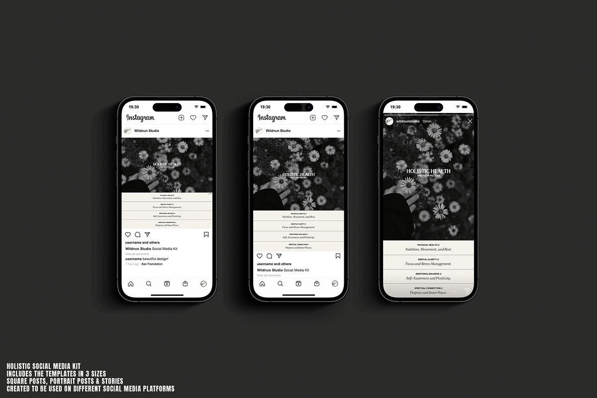 Holistic Coach Instagram Kit, a Social Media Template by Wildnun Studio (Photo 3 of 12)