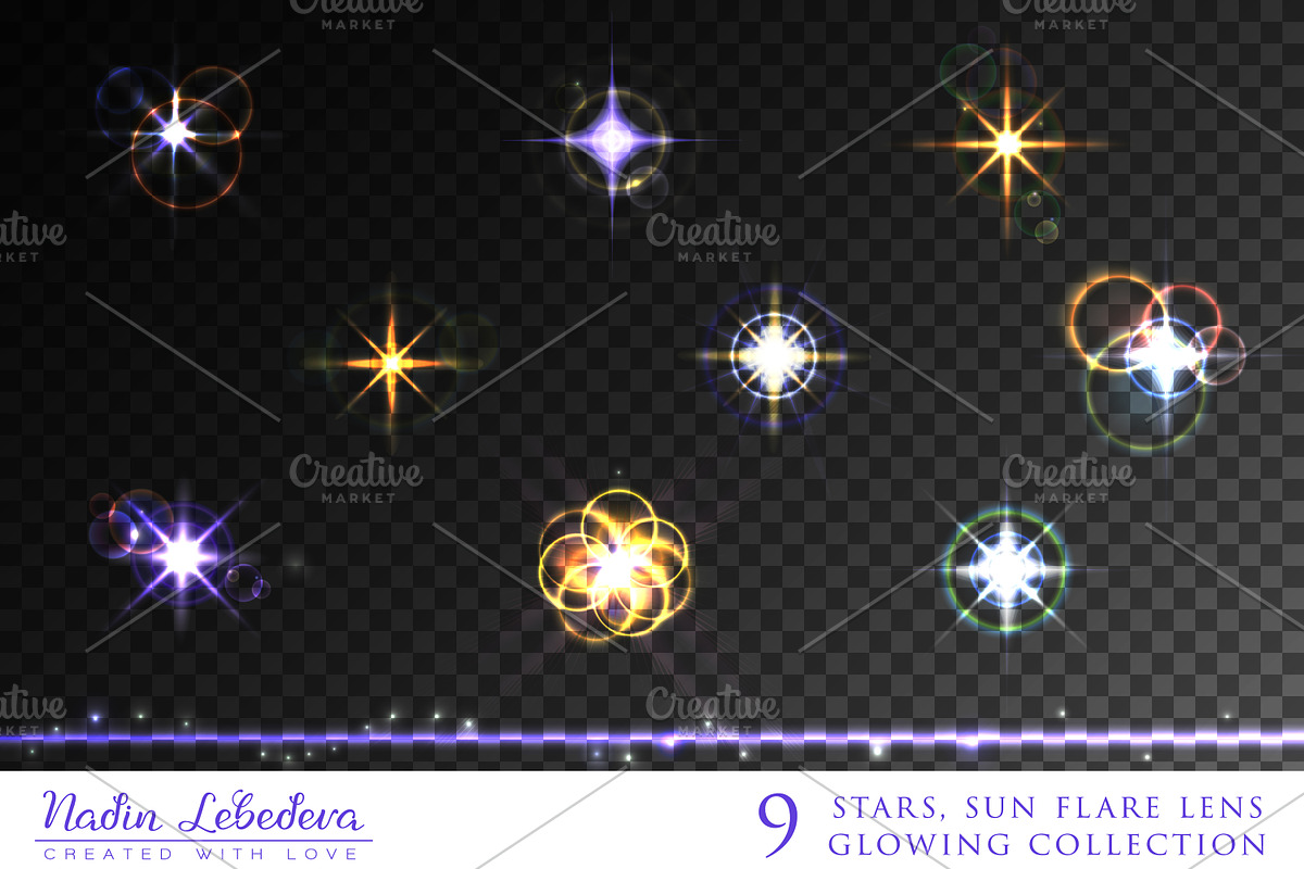 VECTOR GLOWING COLLECTION 2, an Illustration by Nadin_Lebedeva (Photo 5 of 5)