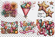 Happy New Year Clipart PNG Clipart B, an Illustration by SVGArt (Thumbnail 6 of 8)
