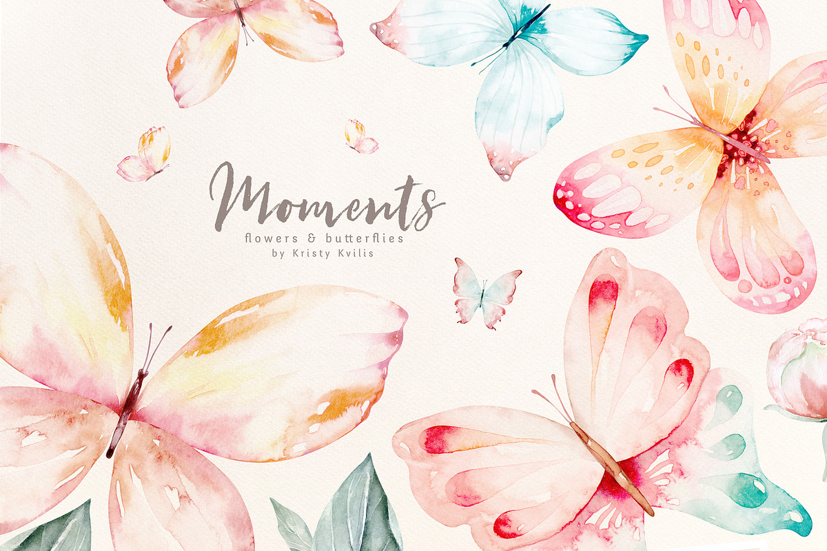 Watercolor peonies and butterflies, an Animal Illustration by Peace ART (Photo 6 of 14)