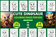 Cute Dinosaur Coloring Pages For Kid, a Brochure Template by Design Station (Thumbnail 1 of 6)