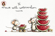 Whimsical Watermelon Mouse PNG, a Seasonal Illustration by Nicolle's Colorful Art (Thumbnail 1 of 4)