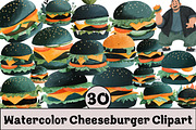 Cheeseburger Clipart, an Illustration by Design Market (Thumbnail 1 of 3)