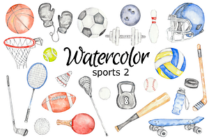 Sport 2 Watercolor Clipart