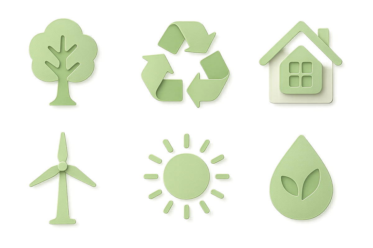 Eco icon set including tree, recycle, an Illustration by Dvoevnore photos