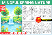 Mindful Spring Nature Coloring Book, a Decorative Illustration by Design Station (Thumbnail 1 of 3)