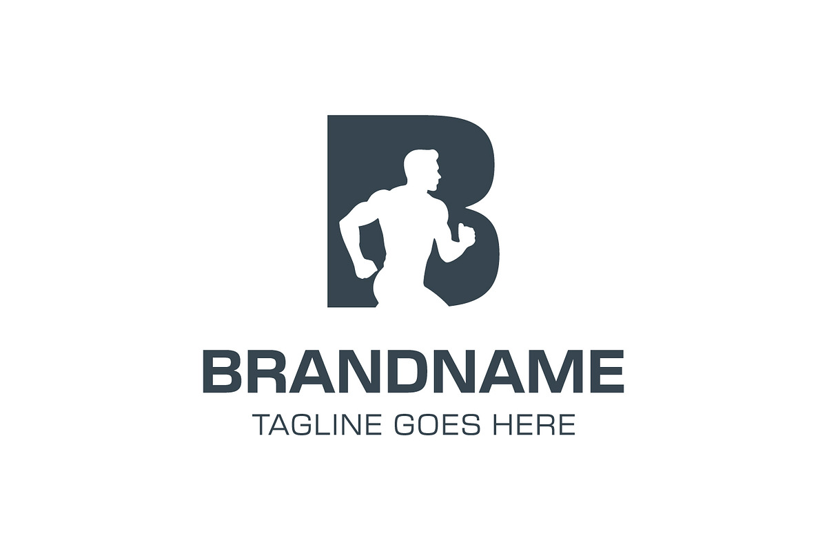 Letter B Runing Man Logo, a Branding & Logo Template by Pray Art Design Studio