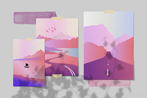 Gradient Mountains - Poster Builder